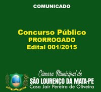 Câmara de São Lourenço da Mata prorroga validade de concurso público